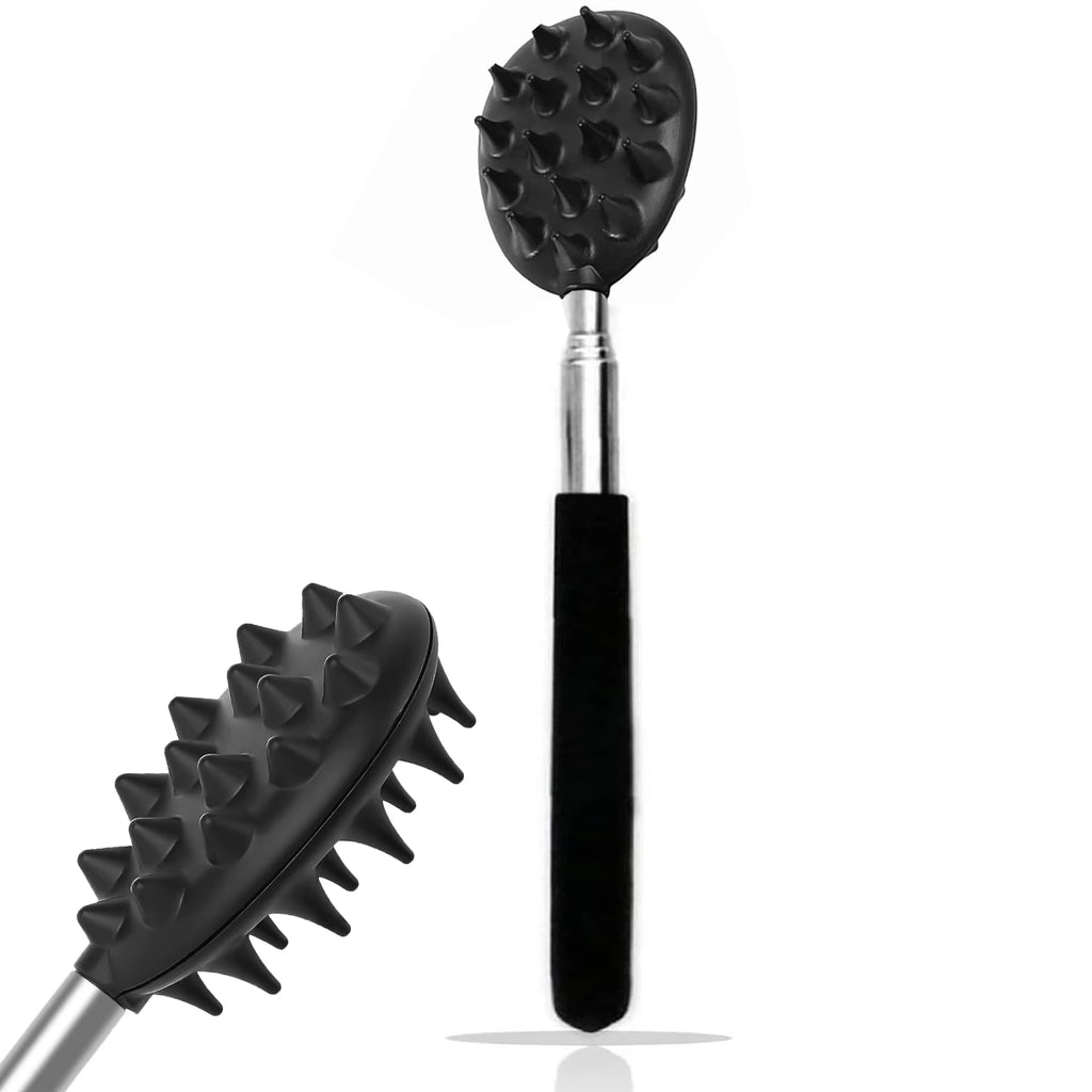 Extendable Cactus Back Scratcher with 1/4-Inch & 1/2-Inch Spikes, Retractable One-Hand Itch Stick for Men & Women, Durable PVC