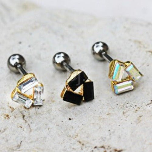 316L Stainless Steel Art of Brilliance Art Deco Cartilage Earring-0