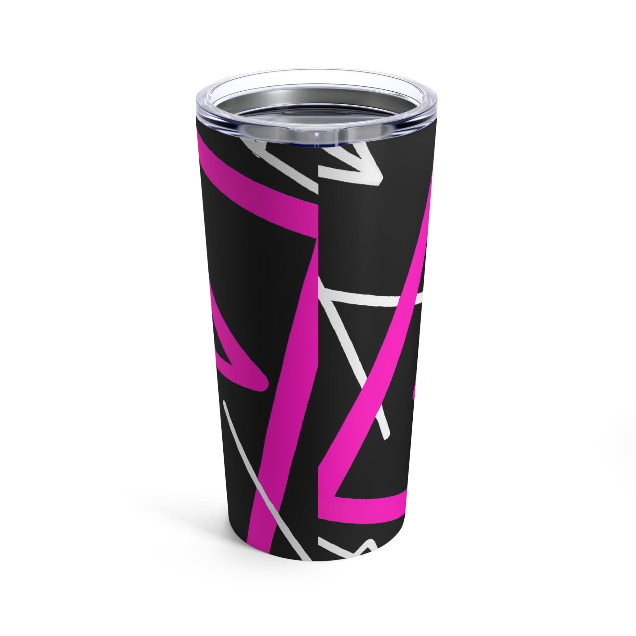 Insulated Tumbler 20oz Black and Pink Pattern-1