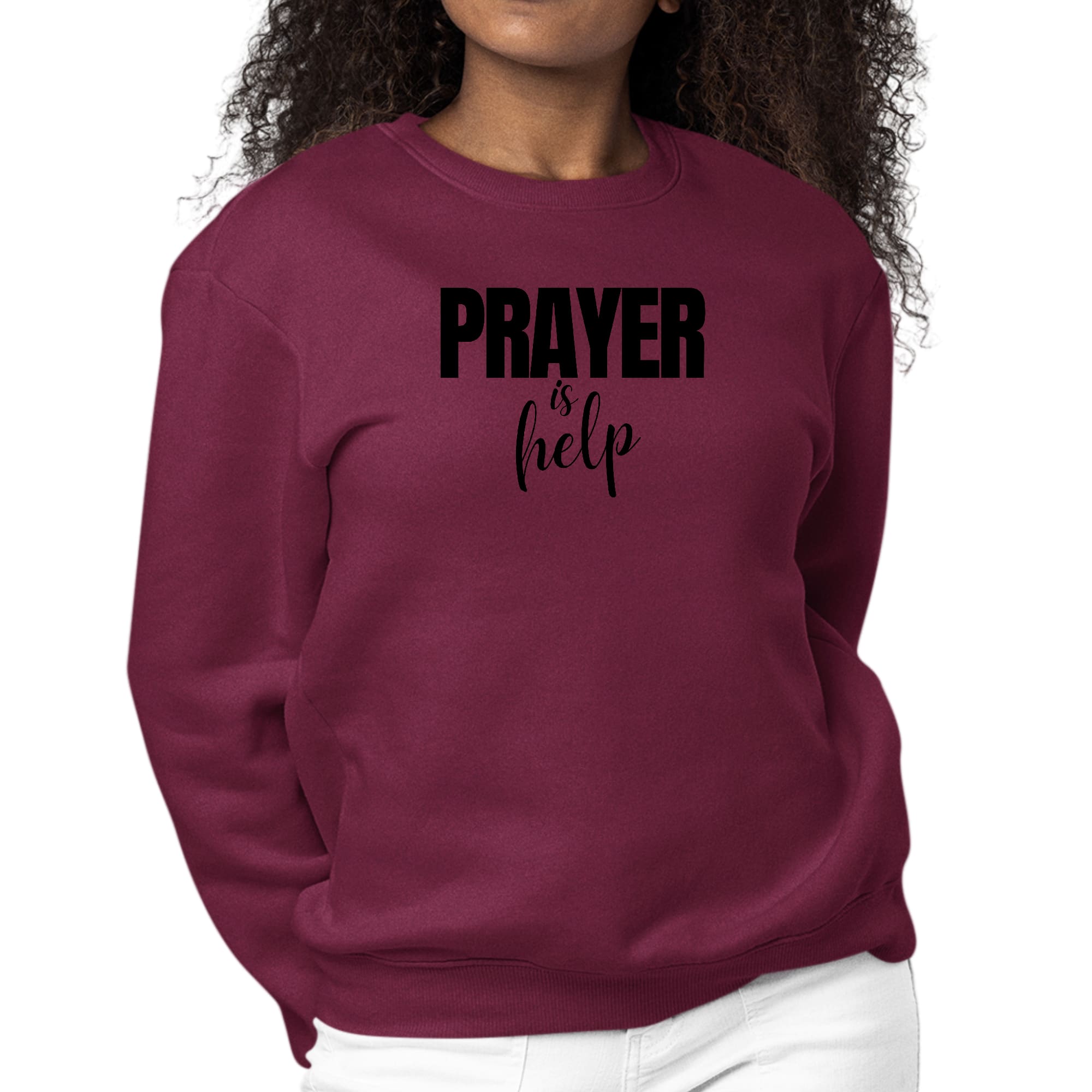 Womens Graphic Sweatshirt Say it Soul - Prayer is Help - Inspirational-3